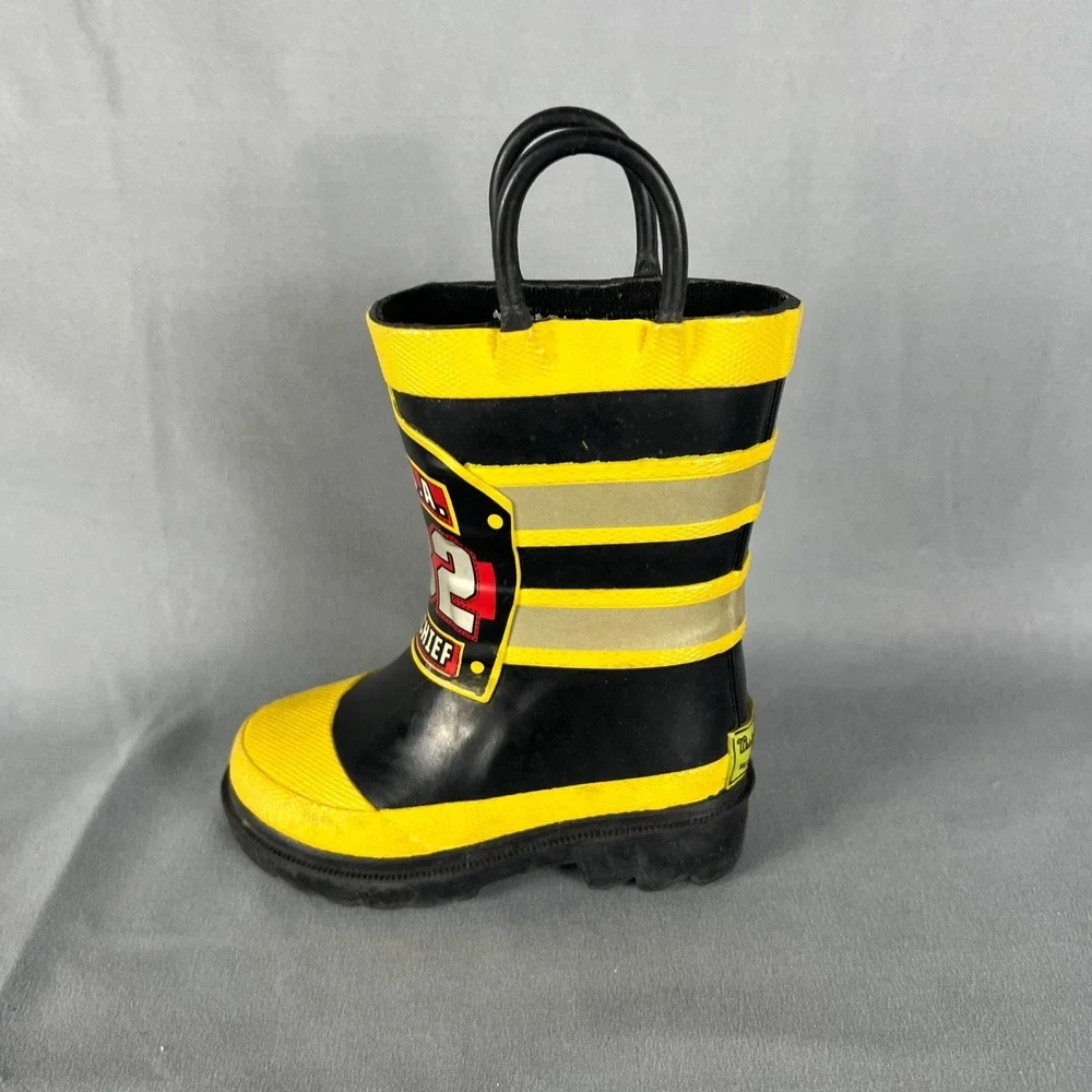 Western Chief F.D.U.S.A. 282 Firechief Kids 5 Black Pull On Waterproof Rain Boot
